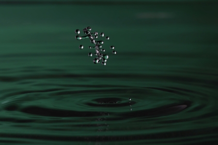 Photo of falling water droplet collisionの写真素材