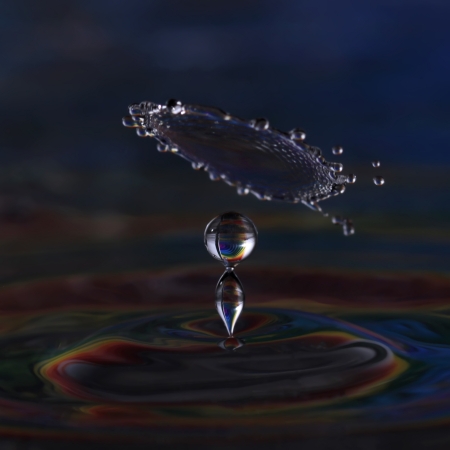 Photo of falling water droplet collisionの写真素材