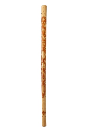 Wooden folk music instrument. Hand carved on a white background. It is used today in the folk customs.の写真素材