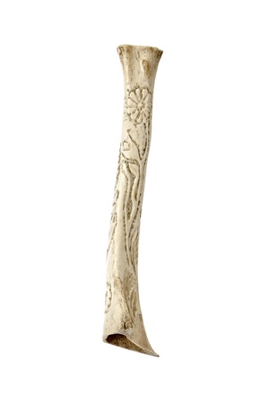 The bones folk music instrument. Hand carved on a white background. It is used today in the folk customs.の写真素材