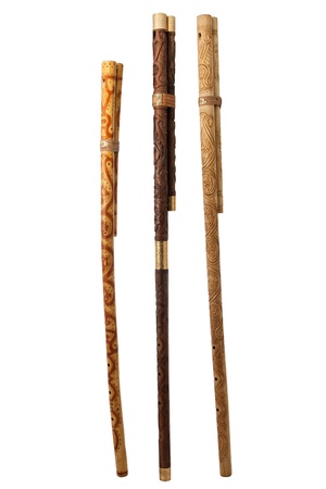 Fujara - The whistle hand carved and decorated. Specific popular musical instrument for Slovakiaの写真素材