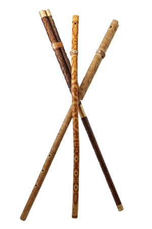 Fujara - The whistle hand carved and decorated. Specific popular musical instrument for Slovakiaの写真素材