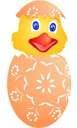 Easter chicken just hatched from eggs - suitable for greeting cards, or as  further treatmentのイラスト素材