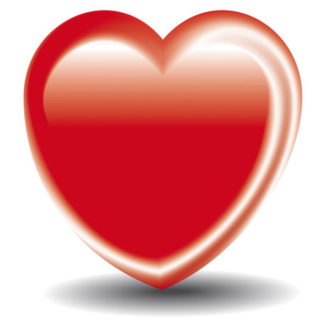 Big red heart isolated on white background, vectorのイラスト素材