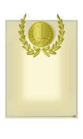 Blank form with a medal for diploma, certificate, etc  のイラスト素材