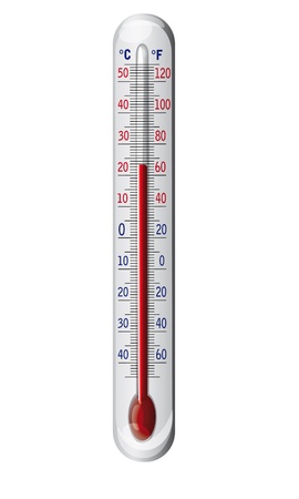 Outdoor thermometer - illustration isolated on white background, suitable for text and other adjustmentsの写真素材