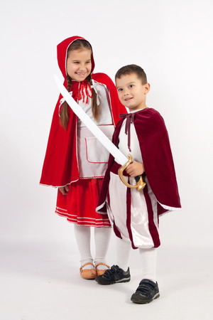 Red Riding Hood, and the little prince with swordの写真素材