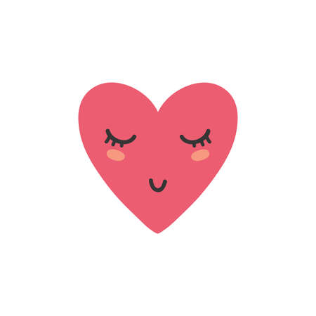 Cute cartoon heart. Baby vector illustration isolatedのイラスト素材