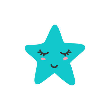 Cute cartoon star. Baby vector illustration isolatedのイラスト素材