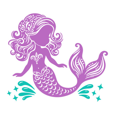 A colorful illustration of a mermaid, showcasing the whimsical underwater fantasyのイラスト素材