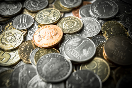 many old European coins withdrawn from circulationの写真素材