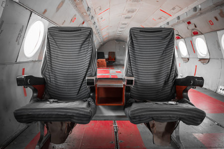an old outdated passenger air inside, detail