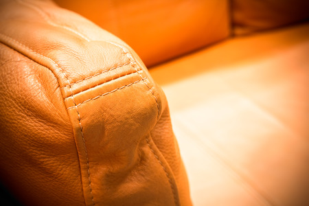 detail of a modern style leather sofa, macroの写真素材
