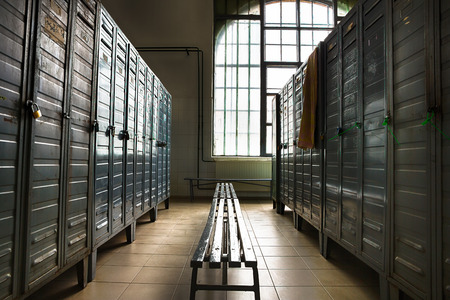 dressing room of an old factory, industrial interiorのeditorial素材