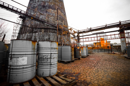 barrel containing much hazardous waste in a firm