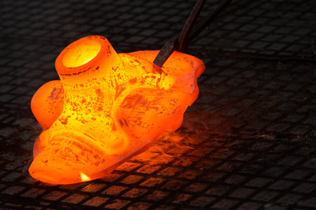 a glowing iron ingot on the floor