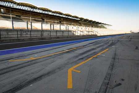 an auto motor racetrack pit stop, auditoriumのeditorial素材