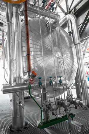 equipments, pipes in a modern thermal power stationの写真素材