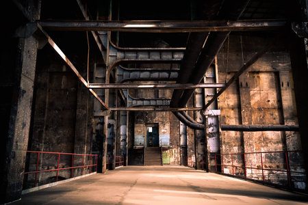 Old abandoned industrial interiorの写真素材