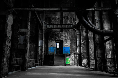 Old abandoned industrial interiorの写真素材