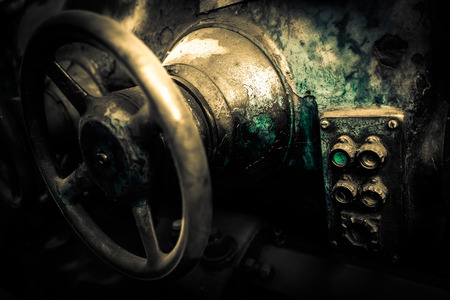 industrial machines in a old factoryの写真素材