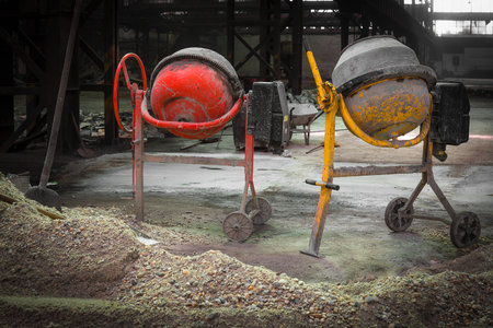 cement mixer in an old factory