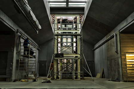 elevator under construction a metro in a underpass