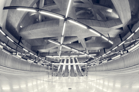 Modern interior of a subway station, emptyのeditorial素材