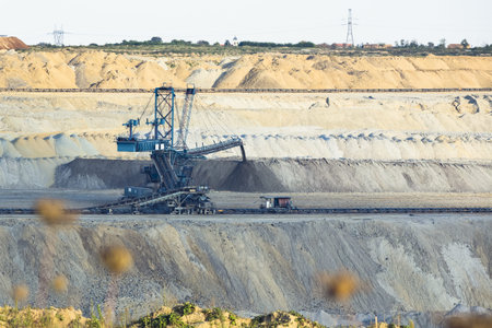 a huge working dredge in a mine