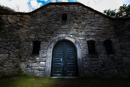 old wine cellar doors in the natureの写真素材