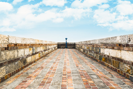 Views of a European city, old brick wallの写真素材