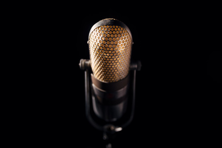 an old pro studio microphone, close up photoの写真素材