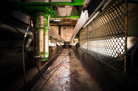 the dirty oily internal inspection pit Elevating