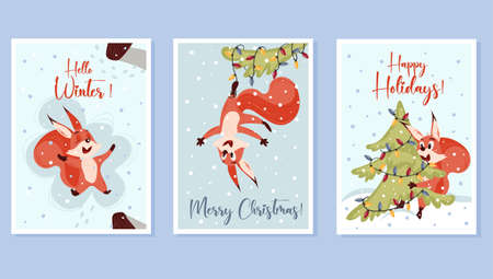 Christmas gift cards or lettering tags. Handmade design elements.のイラスト素材