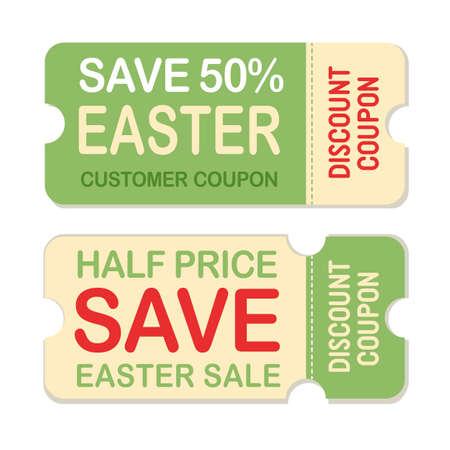 Easter Sale discount coupon. Can be used for voucher, wallpaper,flyers, invitation, posters, brochure, coupon discount,greeting card.のイラスト素材