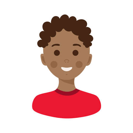 Faces Avatar African American boy Vector illustration eps 10. Flat cartoon style.のイラスト素材