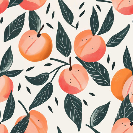 Seamless pattern with abstract peach hand draw peach background for wallpaper cover fabric textile
