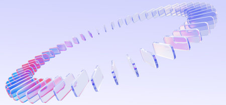 Hologram 3d circle of glass geometric rectangle plate shapes. Abstract holographic transparent ring,...
