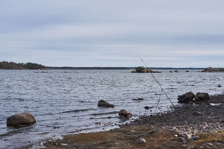 The Baltic Sea coast in Finland in the spring.の写真素材