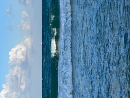 Ocean Water Surface with Foam - Minimal Marine Background. High quality photo