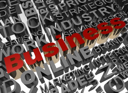 Business words related with highlighted word Business in redの写真素材