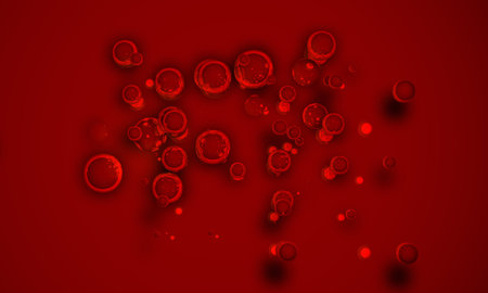 3d rendered illustration of many blood cells 