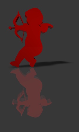Angel render in 3D in red colorの写真素材