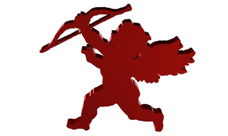 Angel render in 3D in red colorの写真素材