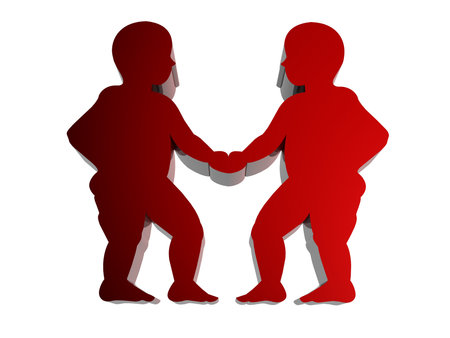 Horoscope zodiac sign 3D render in redの写真素材