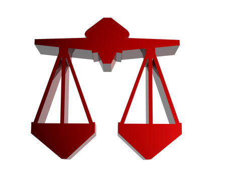 Horoscope zodiac sign 3D render in red