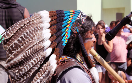 MARACAI, SAO PAULO BRAZIL - AUGUST 26  An unidentified peruvian indian musician at the annual...