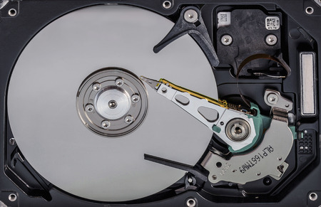 Computer hard disc opened macro detailの写真素材