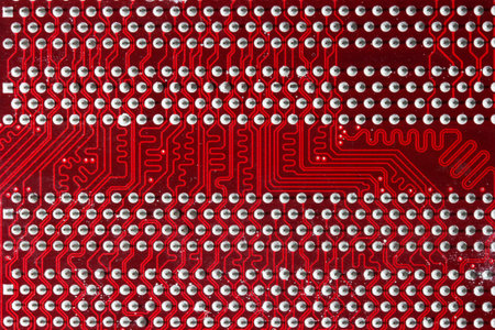Abstract perspective in macro detail of a motherboard