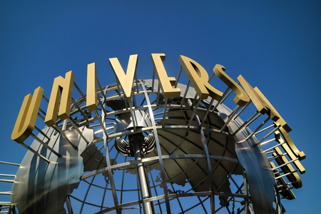 Plate in the Universal park at Los Angeles Californiaのeditorial素材